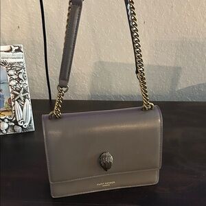 Kurt Geiger Taupe Crossbody Bag with Gold Chain